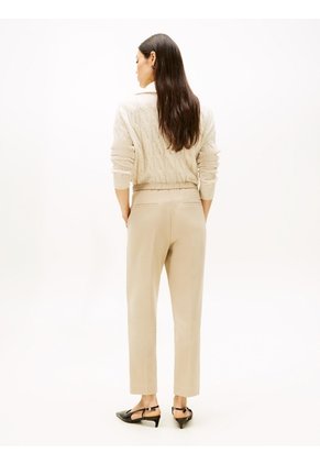 Pantalón Beige Pull On Con Logo Tommy Hilfiger
