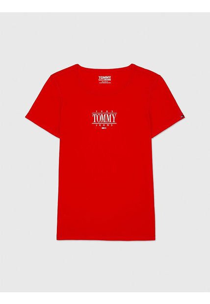 Camiseta Essential Con Logo Mujer Rojo Tommy Hilfiger