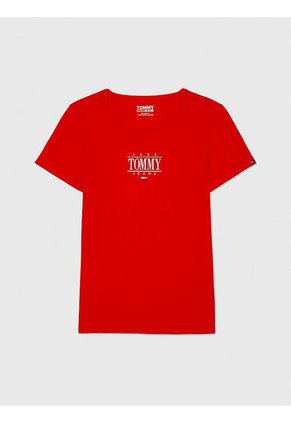 Camiseta Essential Con Logo Mujer Rojo Tommy Hilfiger