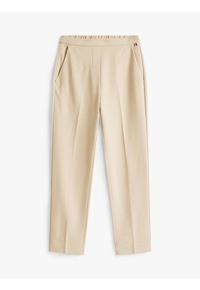Pantalón Beige Pull On Con Logo Tommy Hilfiger