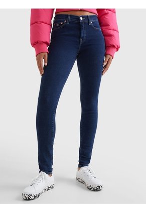 Jeans Nora Ceñidos De Talle Medio Con Efecto Desteñido Mujer Azul Tommy Hilfiger