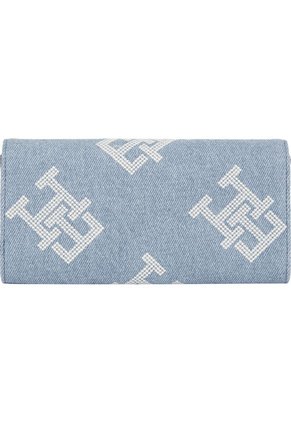 Cartera Vaquera Iconic Grande Con Monogramas Mujer Celeste Tommy Hilfiger