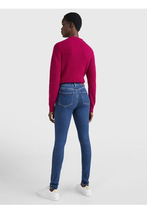 Jeans Harlem Th Flex Superceñidos De Talle Alto Mujer Azul Tommy Hilfiger