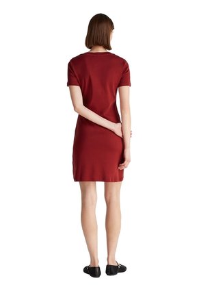Vestido Rojo AOP Con Ribete De Cuello V Tommy Hilfiger