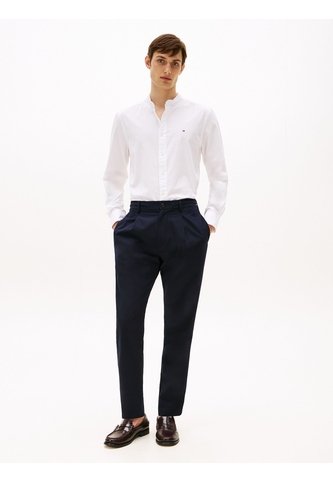 Camisa Blanca De Popelín Con Cuello Mao Regular Fit Tommy Hilfiger Tommy Hilfiger