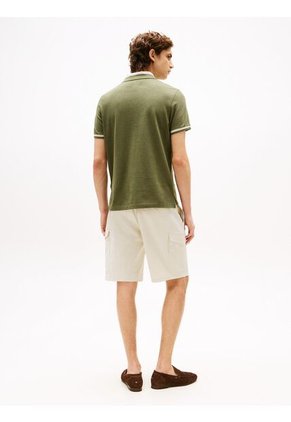 Polo Verde De Corte Regular Con Ribeteado Tommy Hilfiger