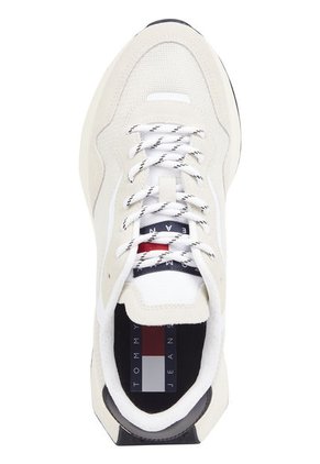 Tenis De Running Color Block Dentadas Hombre Beige Tommy Hilfiger