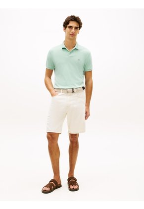 Polo Verde De Punto Interlock De Corte Regular Tommy Hilfiger