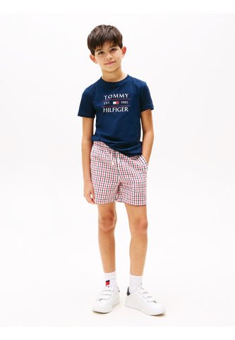 Camiseta Azul De Algodón Con Logo Para Niño Tommy Hilfiger Tommy Hilfiger