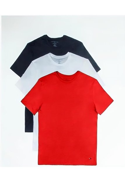 Pack De 3 Camisetas De Cuello Redondo Con Logo Tommy Hilfiger
