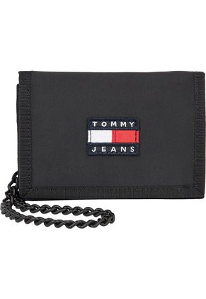 Cartera Plegable En Tres Partes Hombre Negro Tommy Hilfiger