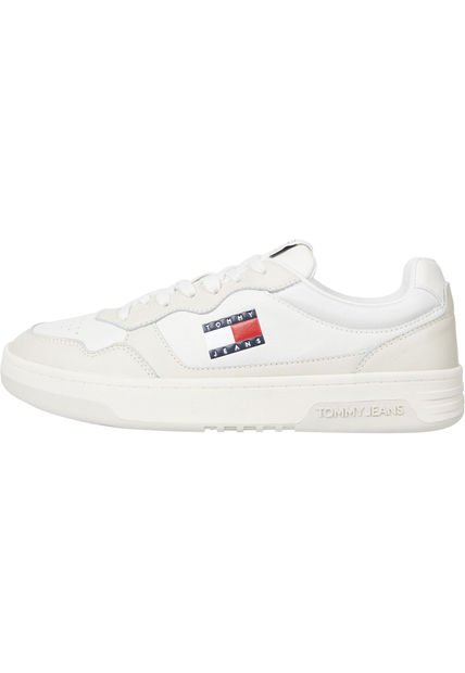 Tenis Beige De Cuero Color Block Tommy Hilfiger