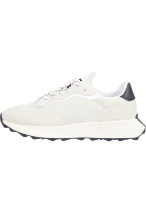 Tenis De Running Color Block Dentadas Hombre Beige Tommy Hilfiger