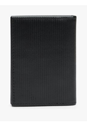 Billetera Negra De Cuero Con Monedero Y Logo Tommy Hilfiger