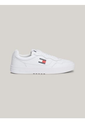 Tenis Blanco De Cuero Color Block Tommy Hilfiger