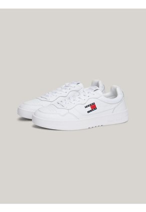 Tenis Blanco De Cuero Color Block Tommy Hilfiger