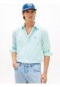 Camisa Celeste De Popelín A Rayas TH Flex Tommy Hilfiger de Tommy Hilfiger