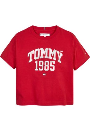 Camiseta Con Logo Universitario Niña Rojo Tommy Hilfiger