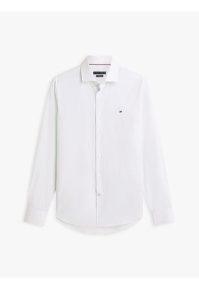 Camisa Verde Slim Con Rayas Finas Tommy Hilfiger