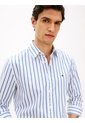 Camisa Blanca Flex Polin Con Rayas Tommy Hilfiger de Tommy Hilfiger