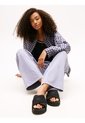 Sandalias Negro Con Tiras Cruzadas De Tejido Denim Tommy Hilfiger de Tommy Hilfiger