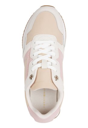 Tenis Para Correr Con Detalles Distintivos Mujer Beige Tommy Hilfiger