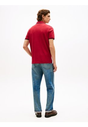 Polo Rojo De Piqué Con Corte Regular Tommy Hilfiger