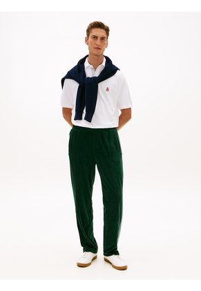 Polo Blanco Archive Crest Con Logo Tommy Hilfiger