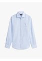 Camisa Celeste De Manga Larga Con Micro Estampado Tommy Hilfiger de Tommy Hilfiger