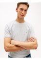 Camiseta Gris De Cuello Redondo Con Logo Bordado Tommy Hilfiger de Tommy Hilfiger