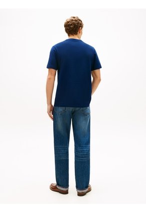 Camiseta Azul De Cuello Redondo Con Bolsillo Tommy Hilfiger