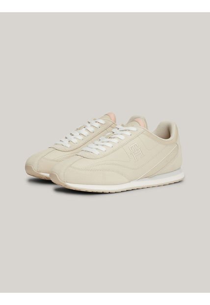 Tenis Beige Estilo Running Heritage De Cuero Tommy Hilfiger