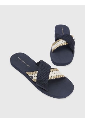 Sandalias Con Logo Mujer Azul Tommy Hilfiger
