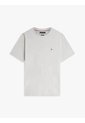 Camiseta Gris De Cuello Redondo Con Logo Bordado Tommy Hilfiger de Tommy Hilfiger