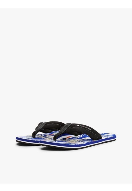 Sandalias Negro Con Estampado En La Plantilla Tommy Hilfiger