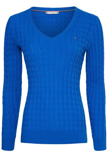 Saco Manga Larga Clásico Mujer Azul Tommy Hilfiger