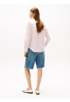 Camisa Rosa A Rayas De Corte Regular Tommy Hilfiger