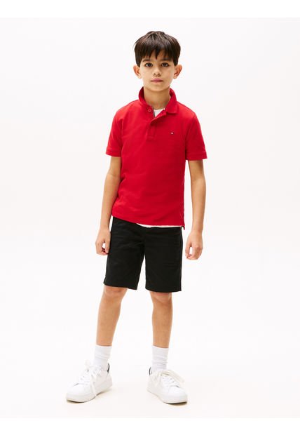 Polo Rojo Con Logo Y Corte Regular Essential Tommy Hilfiger