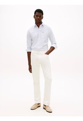 Camisa Azul De Rayas Anchas Con Corte Regular Tommy Hilfiger
