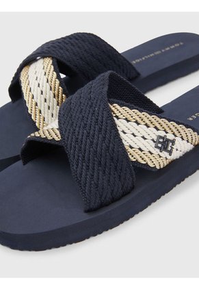 Sandalias Con Logo Mujer Azul Tommy Hilfiger