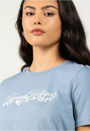 Camiseta Azul Con Logo Gráfico De Corte Regular Tommy Hilfiger