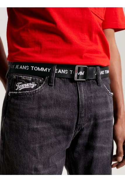 Cinturón Negro Trenzado Baxter Essential Tommy Hilfiger
