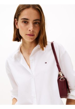 Camisa Blanca De Popelín Con Corte Oversize Tommy Hilfiger