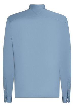 Camisa Azul Solid Con Logo Tommy Hilfiger