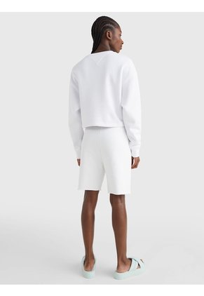 Sudadera Cropped Holgada Con Ola Estampada Blanco Tommy Jeans