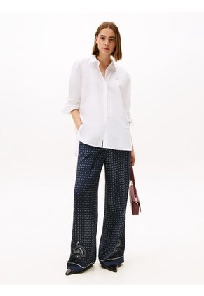 Camisa Blanca De Popelín Con Corte Oversize Tommy Hilfiger