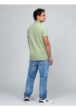 Polo Verde De Corte Regular Con Detalles De Cinta RWB Tommy Hilfiger