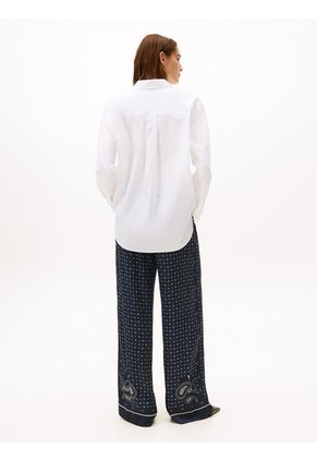 Camisa Blanca De Popelín Con Corte Oversize Tommy Hilfiger