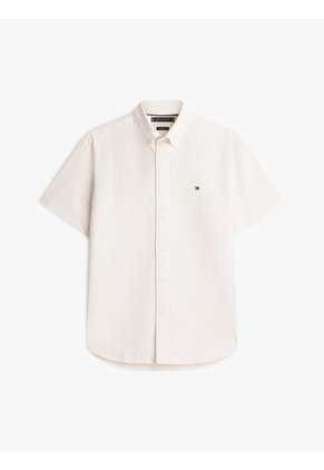 Camisa Beige Heritage Oxford Con Diseño De Rayas Tommy Hilfiger