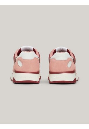 Tenis Rosa De Cuero Con Toques De Color Tommy Hilfiger